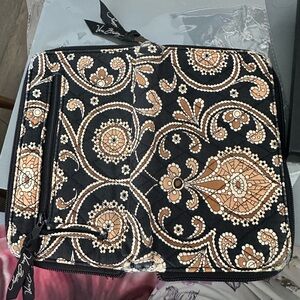 Vera Bradley Black and Tan Paisley Quilted Organizer Wallet